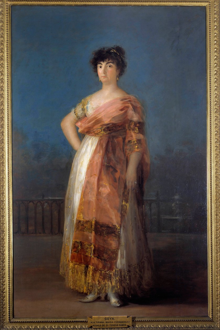 Portrét herečky Marie del Rosario Fernandez (La Tirana) (1755-1803) Obraz Francisco de Goya (1746-1828) 1799, 206 x 130 cm - Madrid, Real Academy of Fine Arts of San Fernando - Portrét herečky Marie del Rosario Fernandez (La Tirana od Francisco de Goya