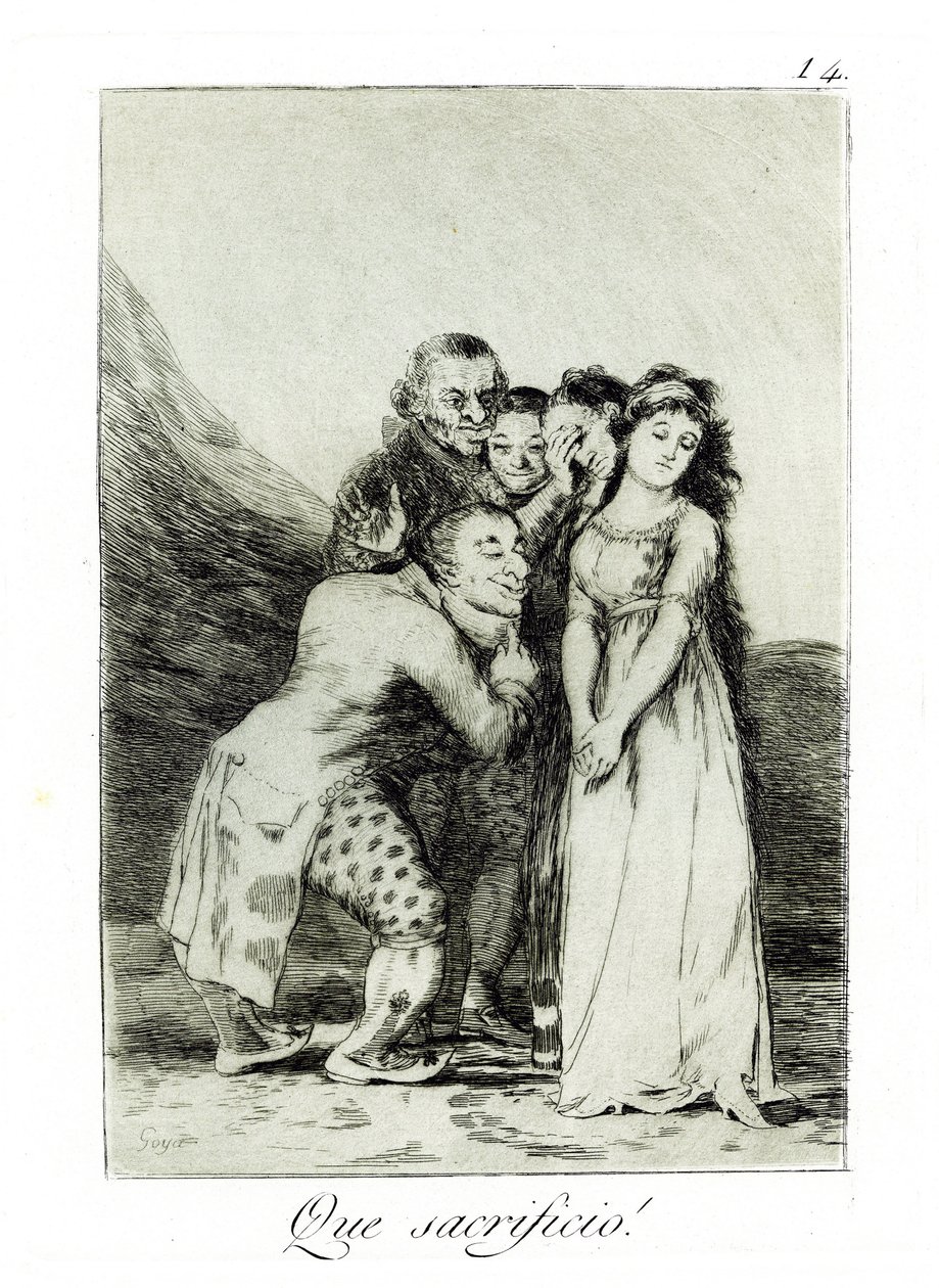 Jaká oběť! Jaká to oběť! Caprice č. 14, 1797-1798 od Francisco de Goya