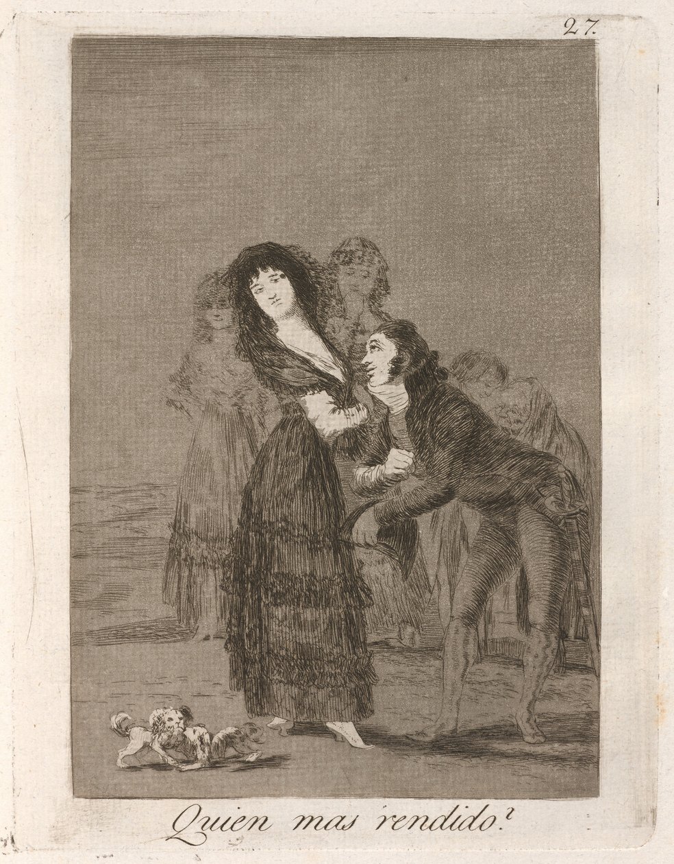 Quien mas rendido? (Který z nich je více překonán?) od Francisco de Goya