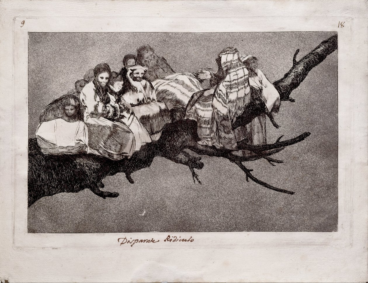 Ridiculous Folly ze série Los Disparates Follies, 1815-1819 od Francisco de Goya