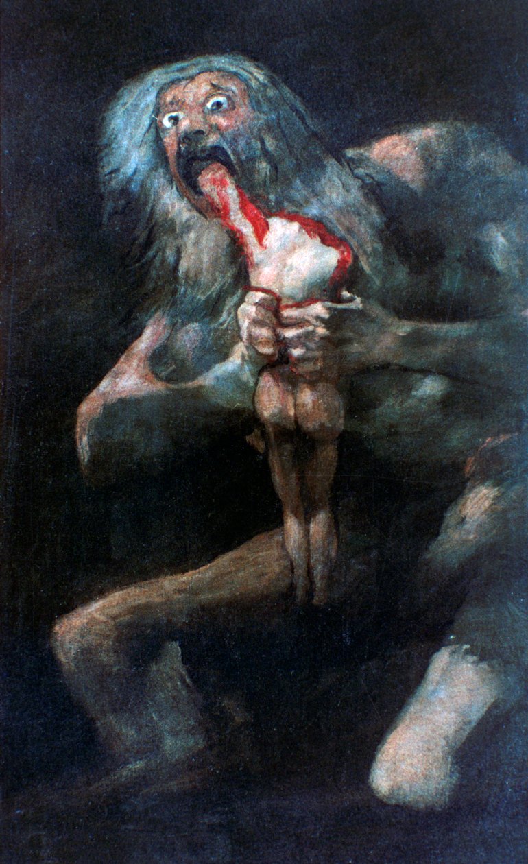 Saturn požírá jedno ze svých dětí, 1821-1823 od Francisco de Goya