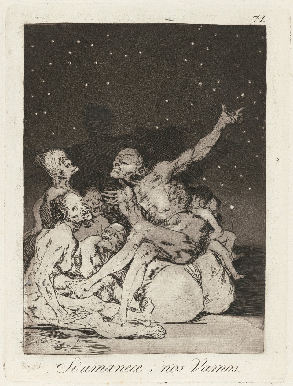Si amanece; nos vamos (Až přestane den, budeme pryč) od Francisco de Goya
