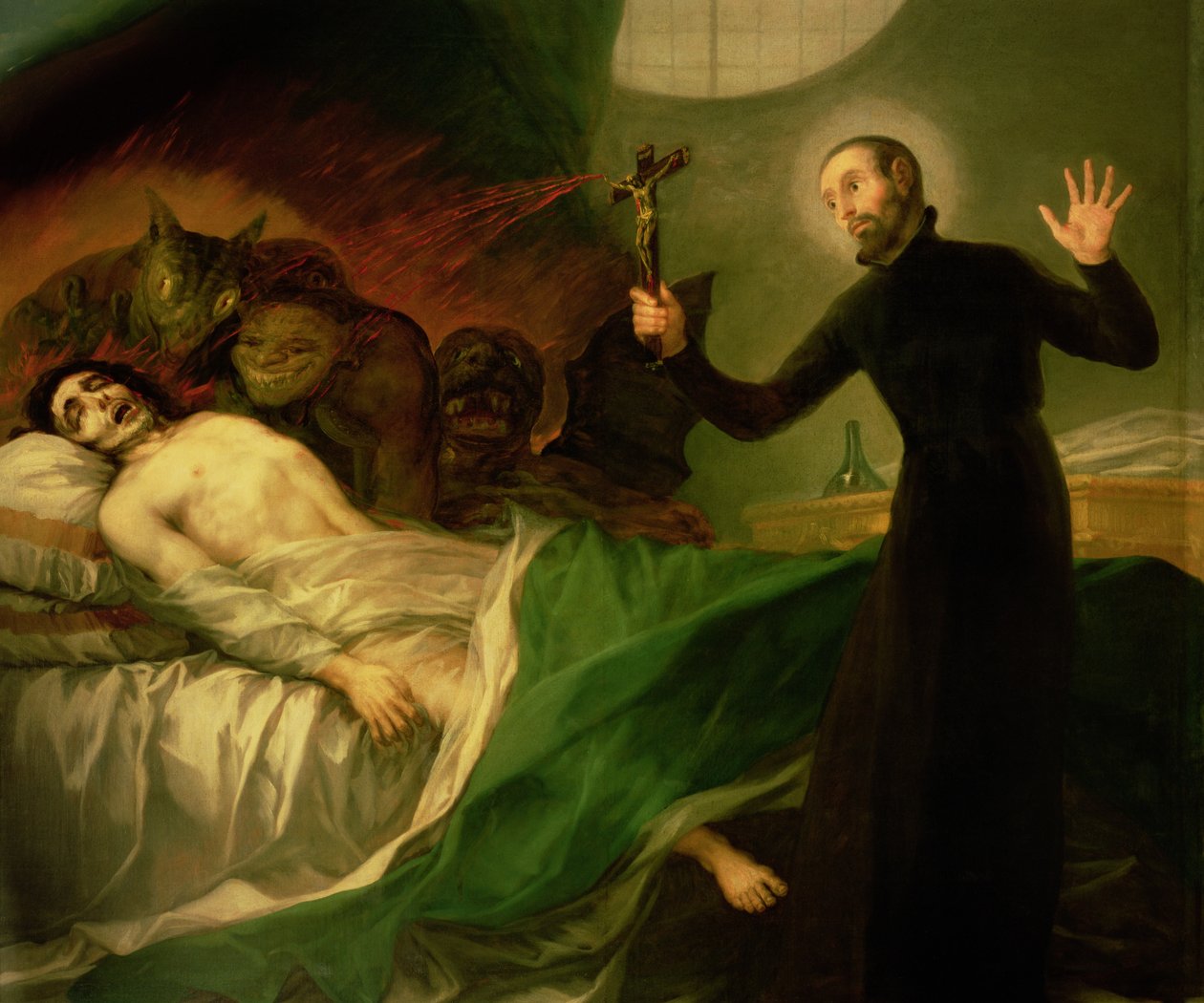 Sv. František Borgia (1510-72) Pomoc umírajícímu nekajícnému, 1795 od Francisco de Goya