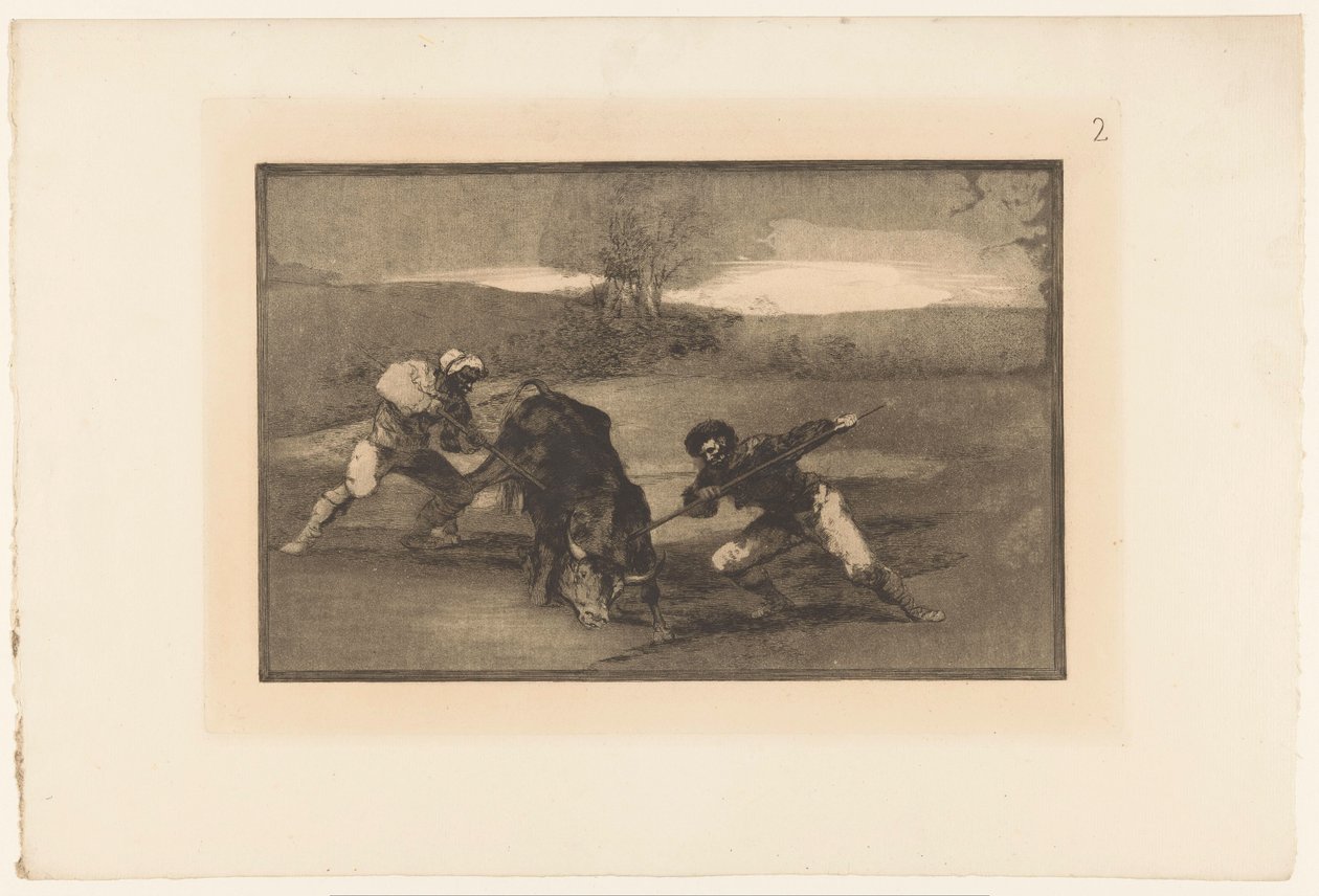 Lov na býka pěšky Otro modo de cazar á pie Býčí zápasy (název série) La Taureaumachie (název série) La Tauromaquia (název série) od Francisco de Goya