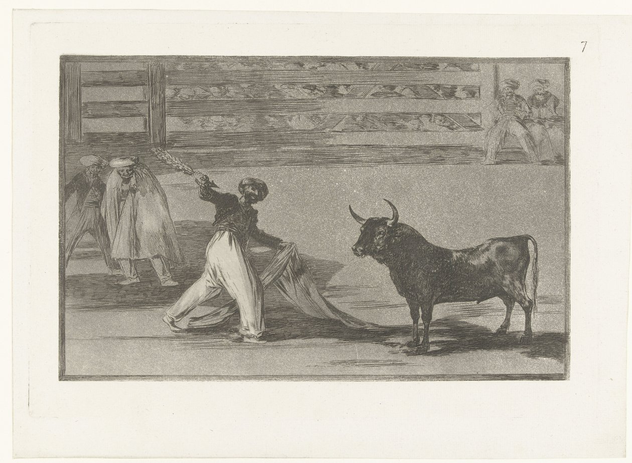 Stierenvechter se setkal s banderillou Původ harpun nebo banderil Stierenvechten (název série) Býčí zápasy (název seriálu) od Francisco de Goya