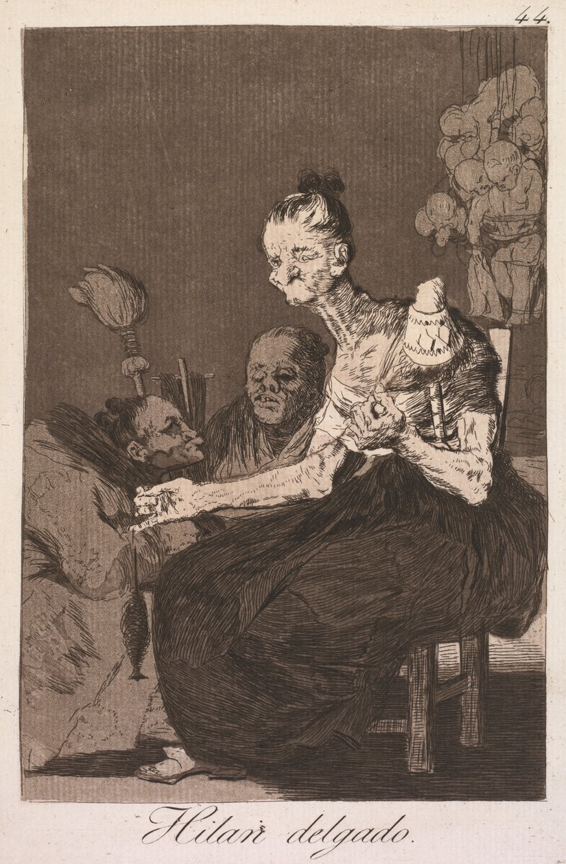 The Caprices: They Spin Finely (Los Caprichos: Hilan Delgado) od Francisco de Goya