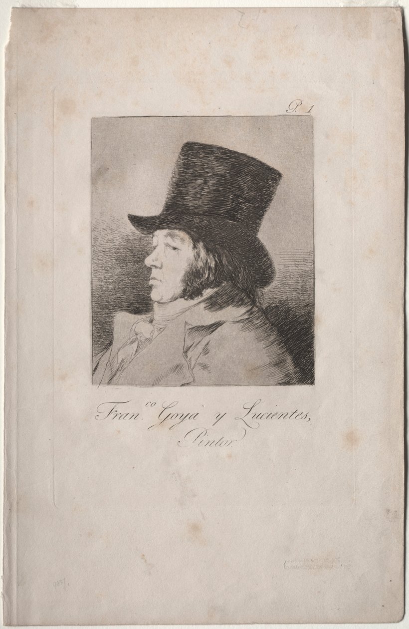Caprichos: Portrét Goyi. od Francisco de Goya