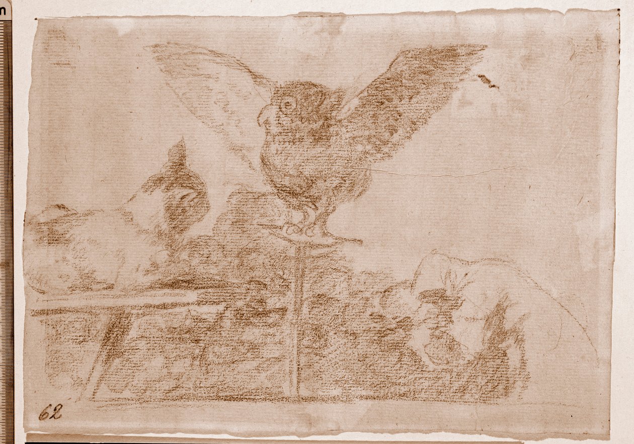 The Disasters of War: Cat Pantomima (přípravná kresba od Francisco de Goya