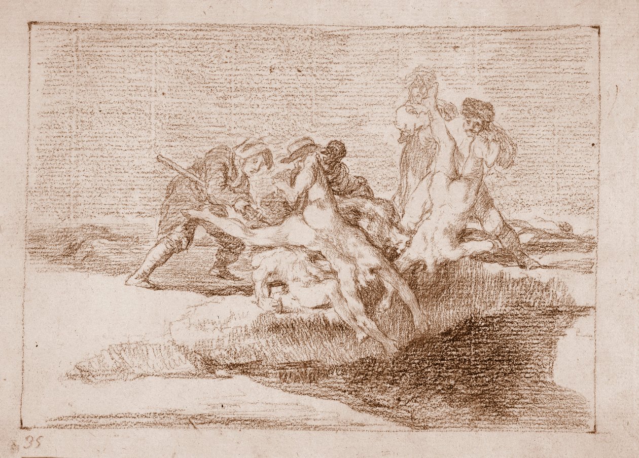 The Disasters of War: Charity (Přípravná kresba od Francisco de Goya