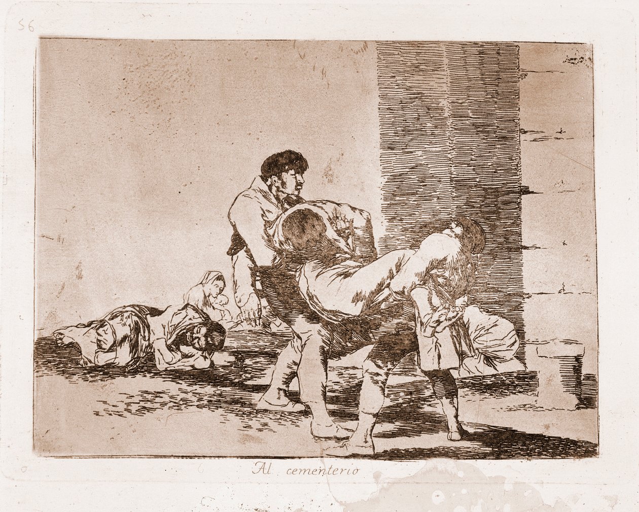 The Disasters of War: In the hřbitov (rytina po přípravné kresbě od Francisco de Goya