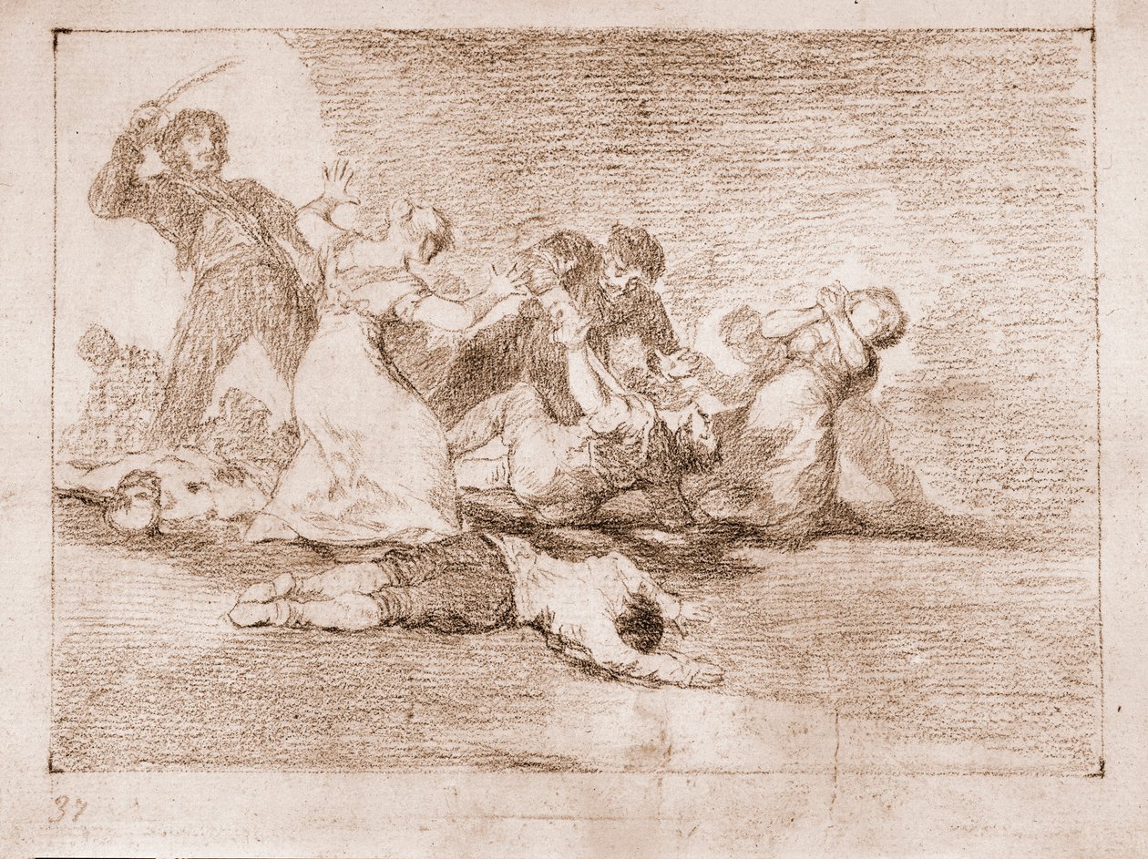 The Disasters of War: Neslavný zisk (kresba od Francisco de Goya