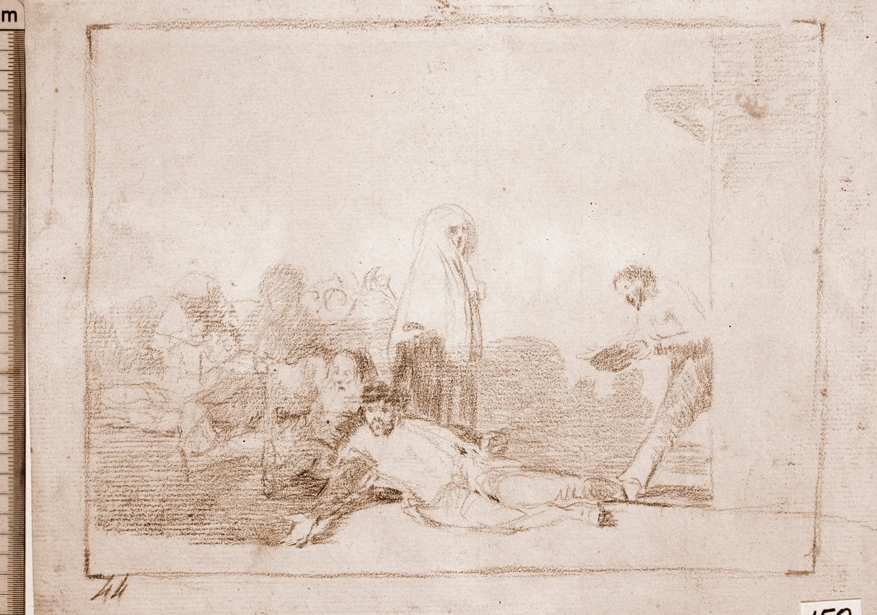 The Disasters of War : Je zbytečné křičet (přípravná kresba od Francisco de Goya