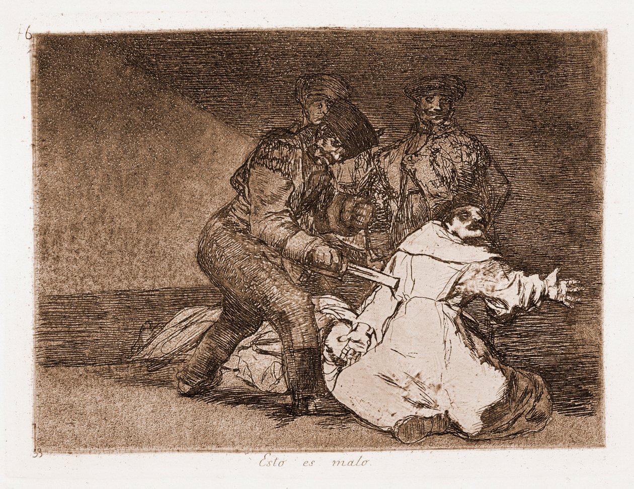 The Disasters of War: To je špatné (lept z přípravné kresby od Francisco de Goya