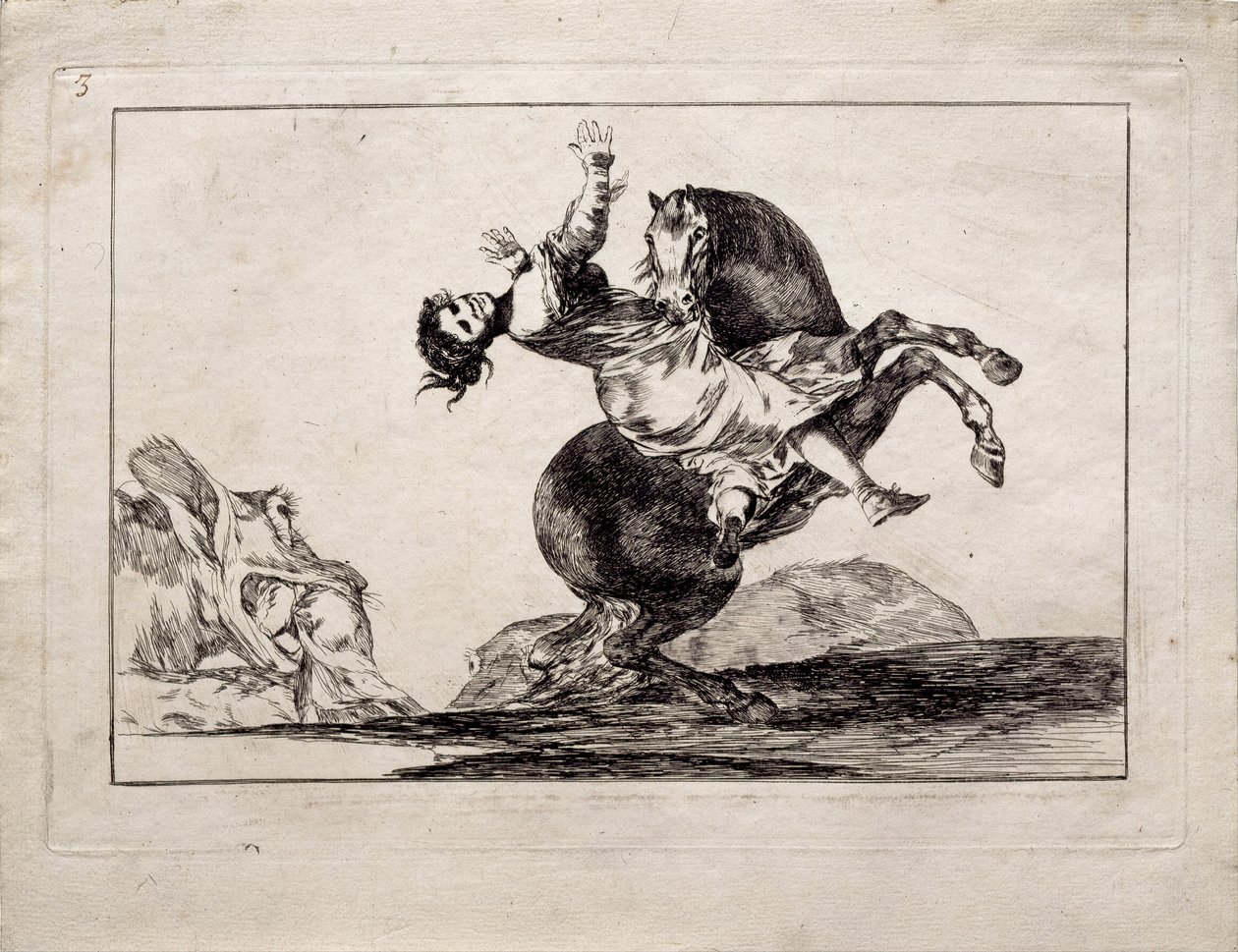 Únosce koní ze série Los Disparates Follies, 1815-1819 od Francisco de Goya