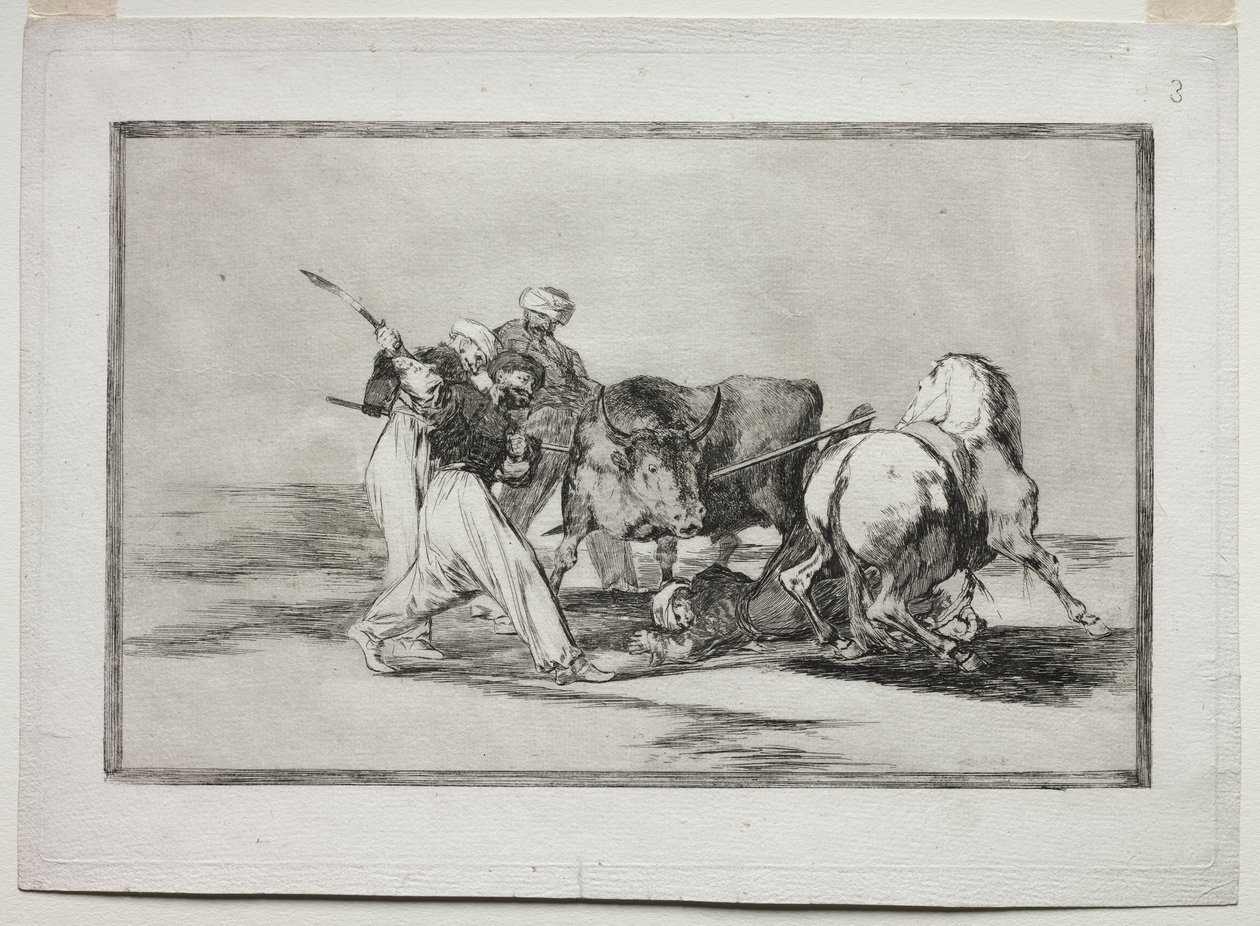 Maurové se usadili ve Španělsku, vzdali se pověr Koránu, přijali toto umění lovu a kopili býka na otevřeném prostranství od Francisco de Goya