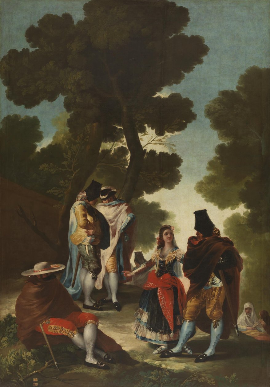 Pretty Woman and the Masked Men (The Road of Andalusia) od Francisco de Goya