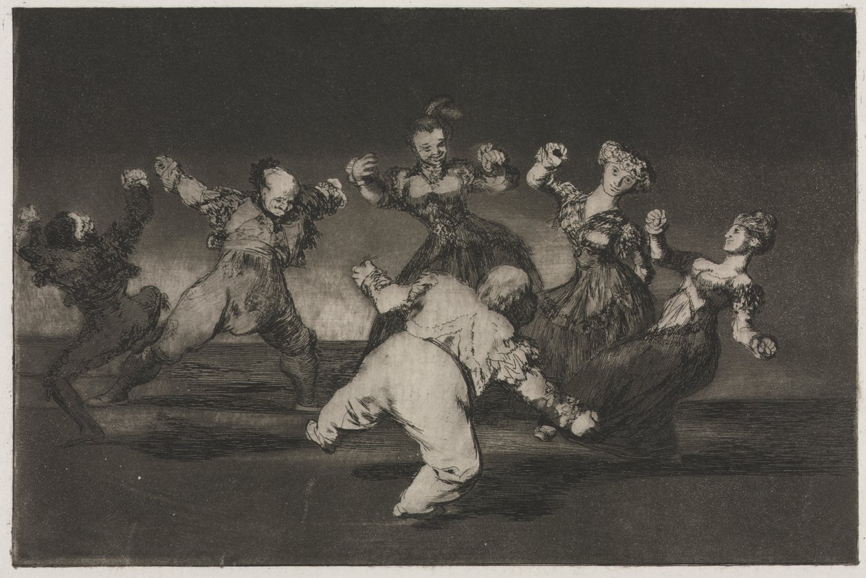 Přísloví: Pokud bude Marion tančit, pak musí nést následky od Francisco de Goya