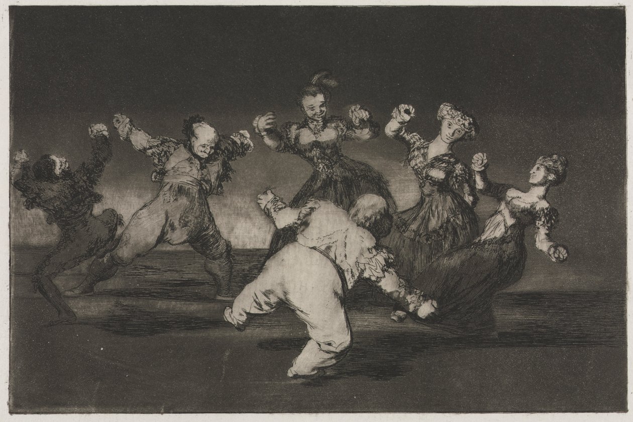 Přísloví: Jestli bude Marion tančit, pak musí nést následky, 1864. od Francisco de Goya