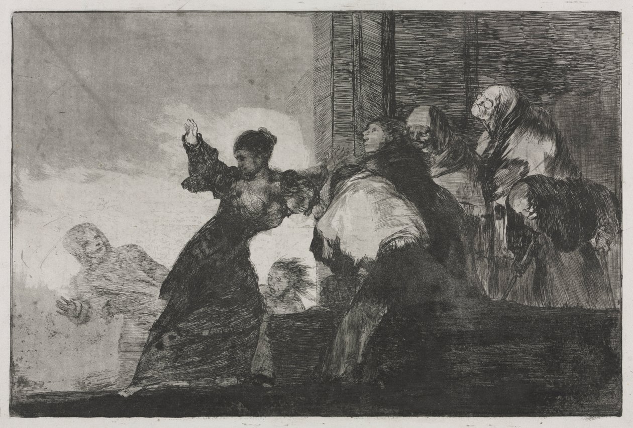 The Proverbs: Two Heads are Better than One or Poor Folly, 1816-1823 tištěné c. 1863. od Francisco de Goya