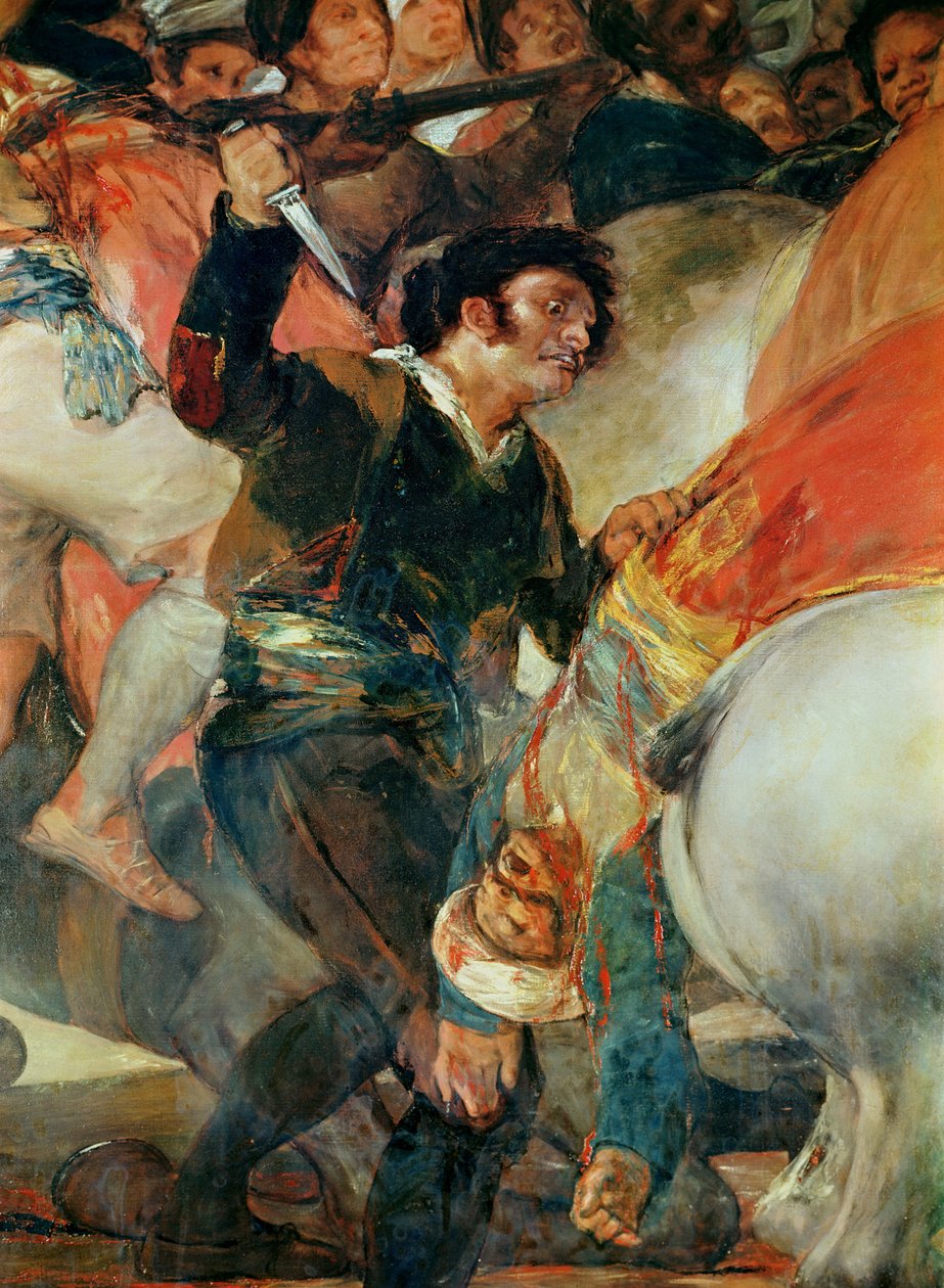 Druhý květen 1808. Vzpoura proti žoldnéřům Mameluke, detail muže s dýkou, 1814 od Francisco de Goya