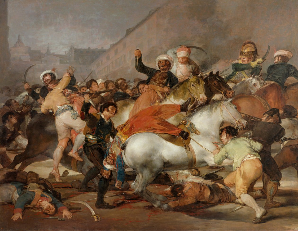 Druhý květen 1808 nebo Obvinění z Mameluků, 1814 (po restaurování) od Francisco de Goya