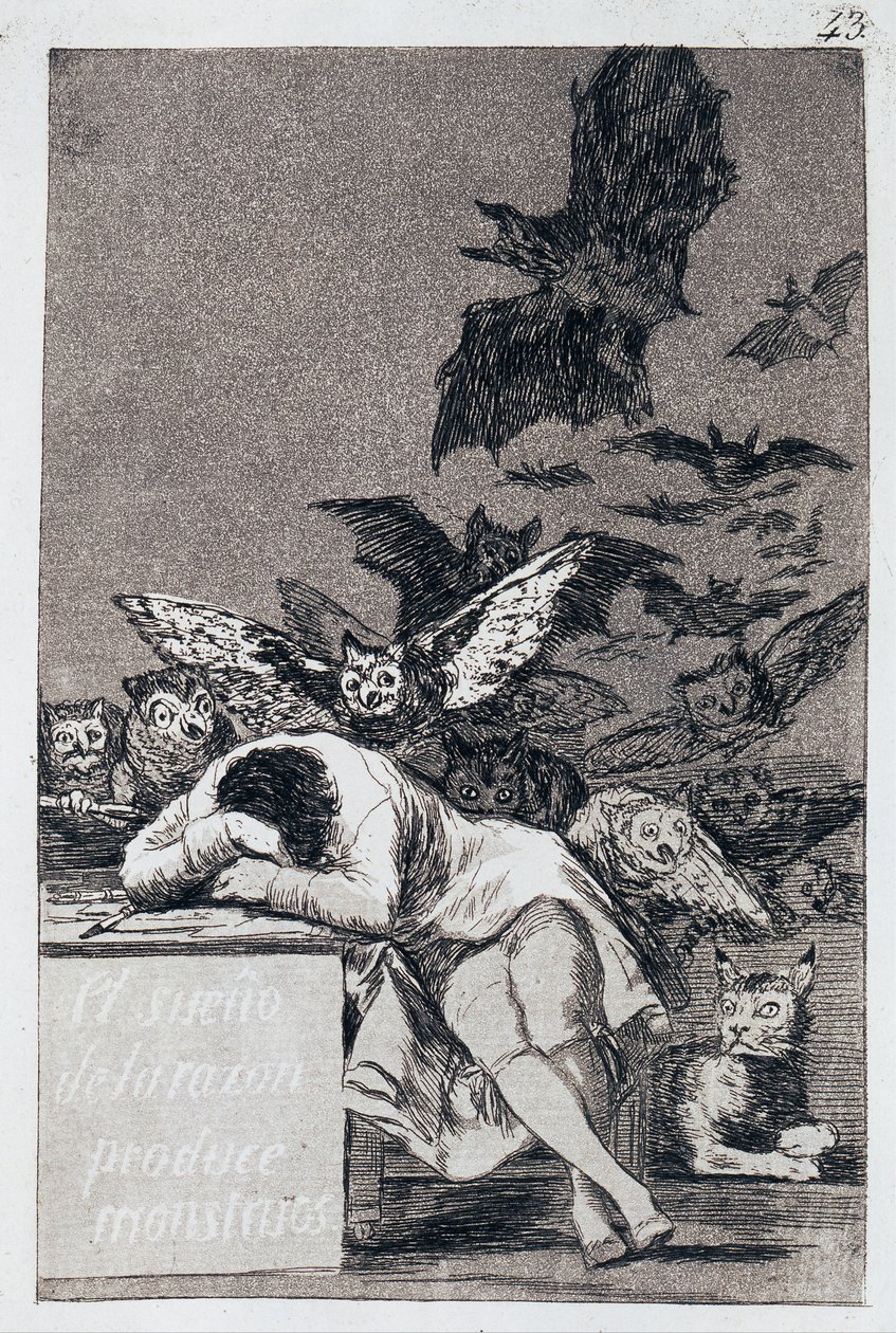 The Sleep of Reason produkuje monstra. Capricho č. 43 od Francisco de Goya