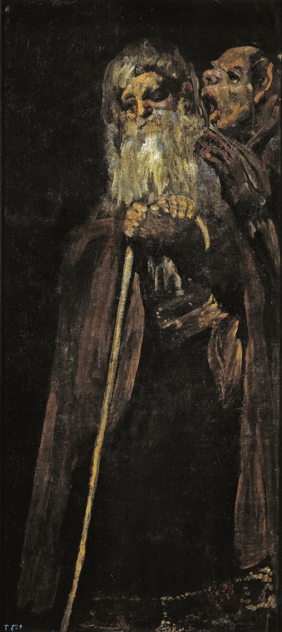 Dva staříci Dva mniši od Francisco de Goya