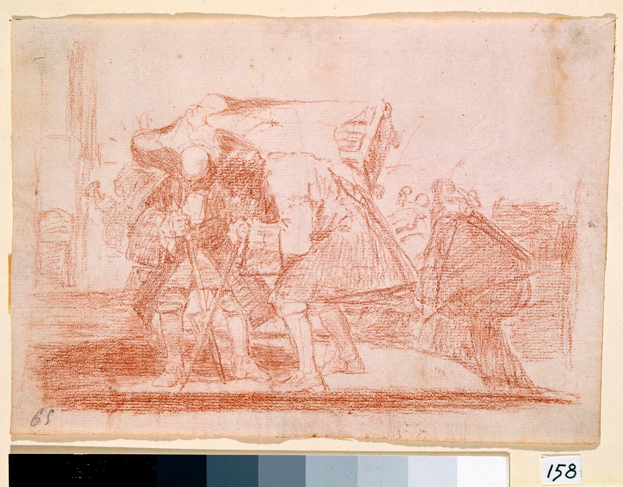 War Destres: „“ Toto není méně““ Antiklerikální tisk na kultu svatých ikon. Přípravná kresba červenou tužkou pro lept Francisco de Goya y Lucientes (1746-1828). 1810-1812. Madrid. Muzeum Prado od Francisco de Goya