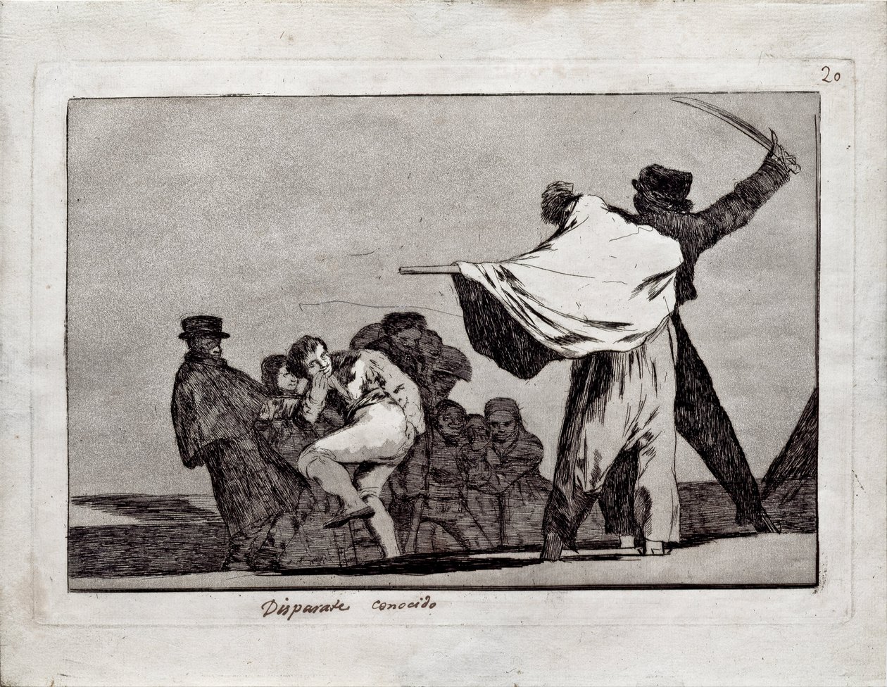 Dobře známá pošetilost ze série Los Disparates Follies, 1815-1819 od Francisco de Goya