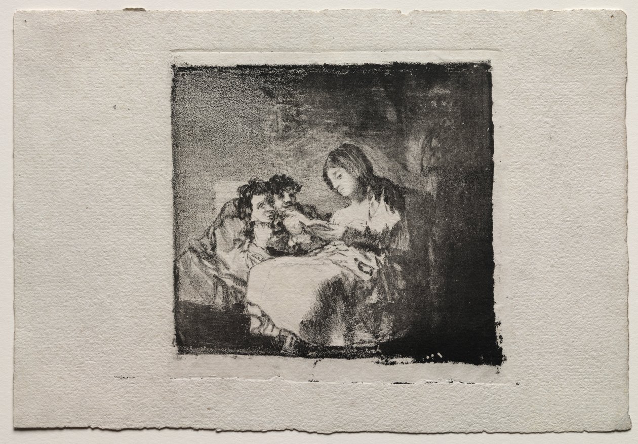 Žena čte dvěma dětem od Francisco de Goya