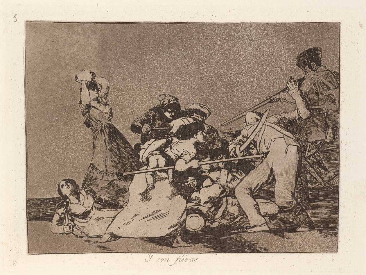 Y son fieras (A jsou jako divoká zvířata) od Francisco de Goya