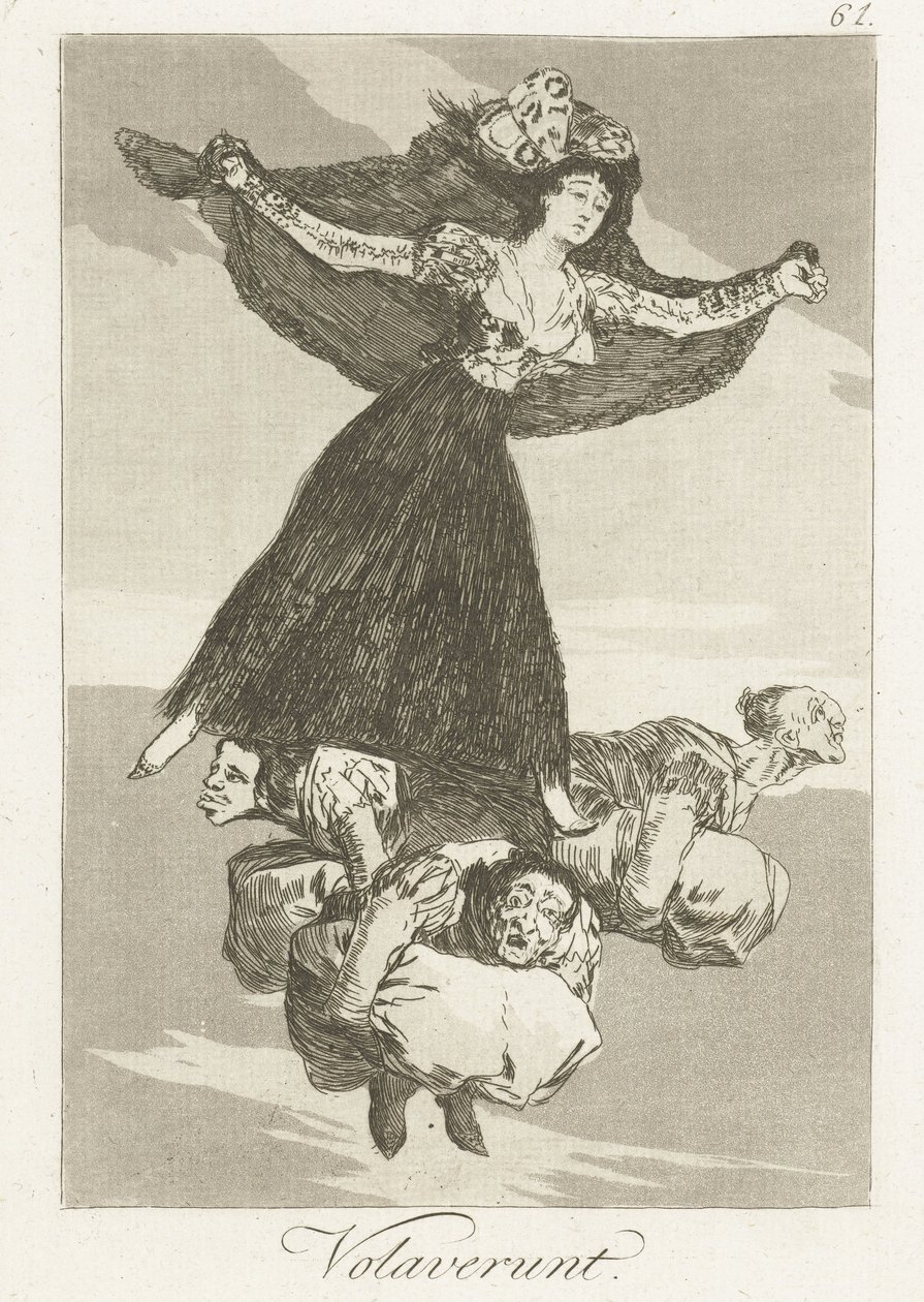 Uletěli Volaverunt (název na objektu) Los Caprichos (název série) od Francisco de Goya