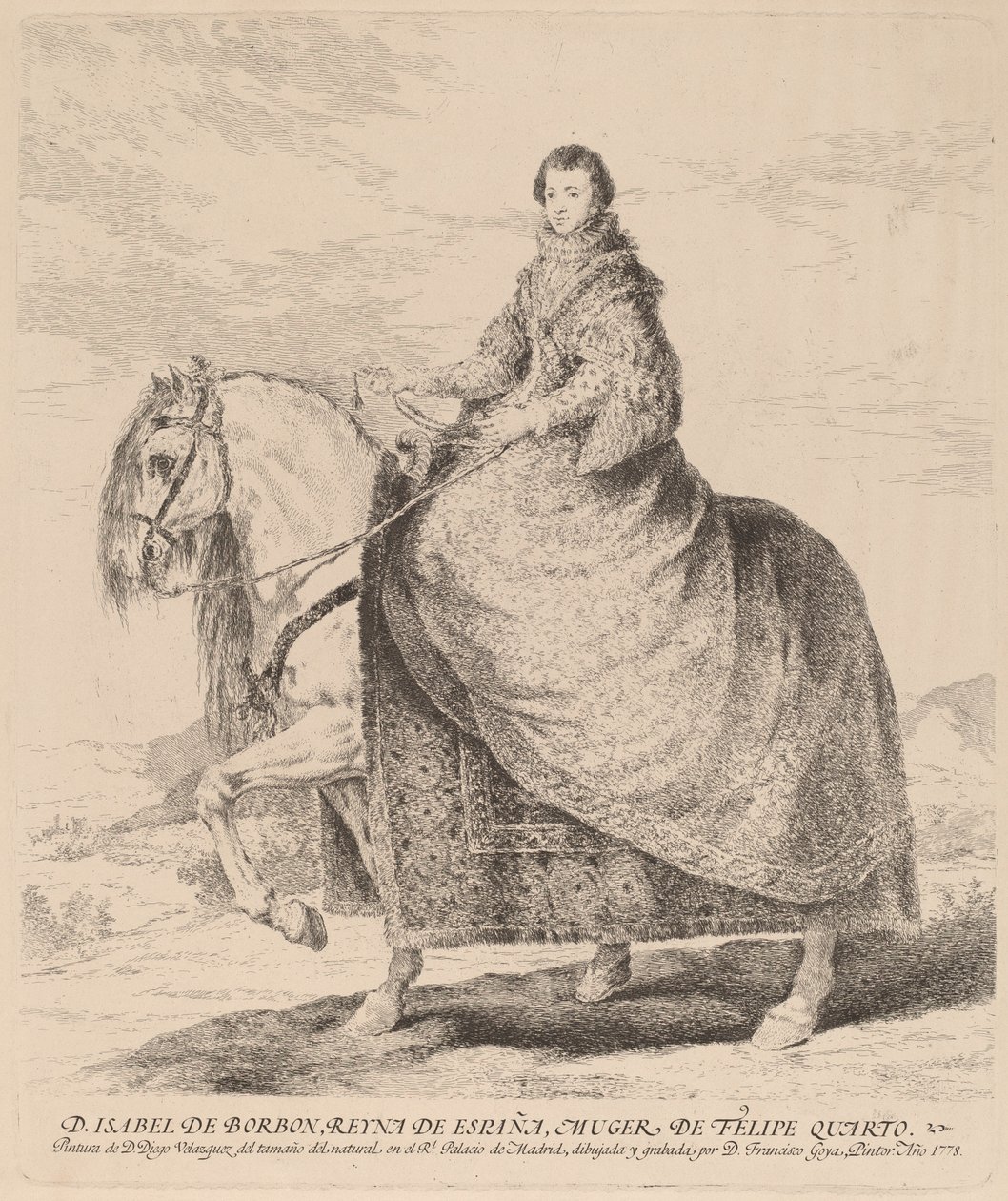 Isabella Bourbonská od Francisco de Goya after Diego Velázquez