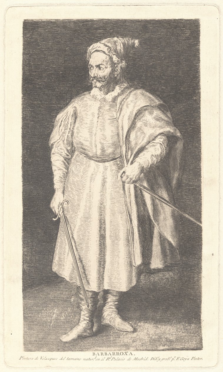 Šašek Barbarroja od Francisco de Goya after Diego Velázquez