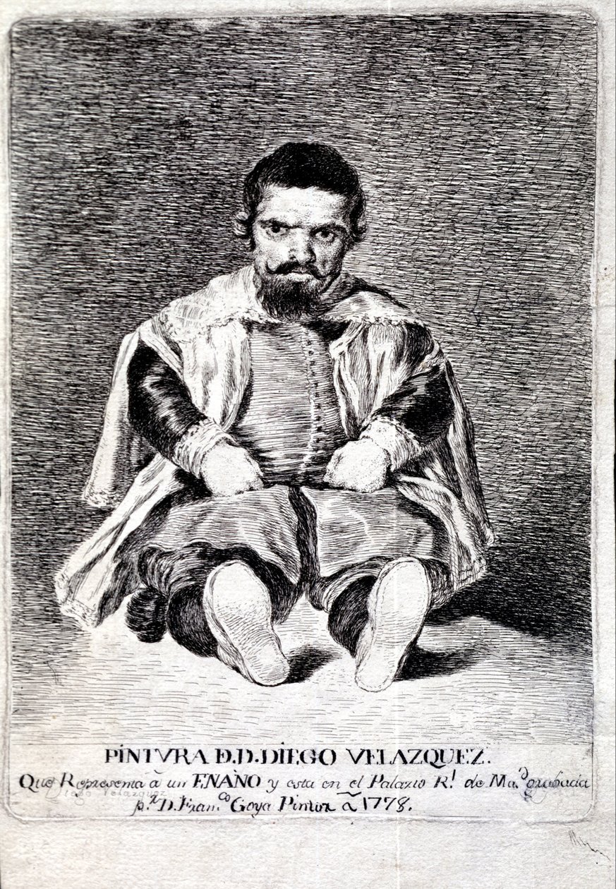 Trpaslík, Sebastián de Morra, u soudu Felipe IV od Francisco de Goya