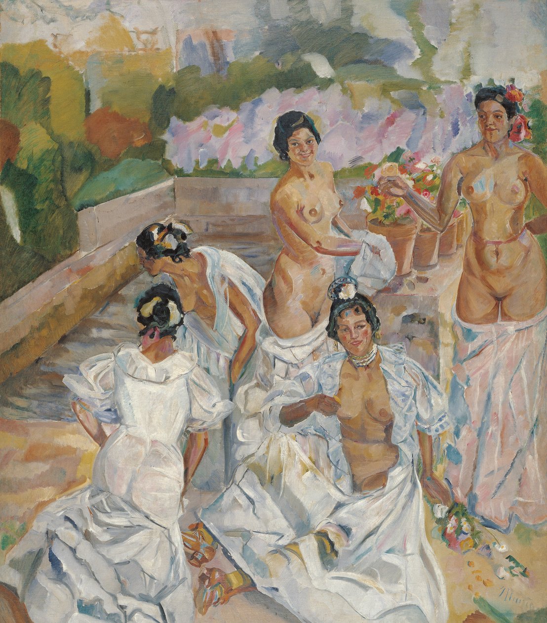The Bath (Sevilla) - Iturrino, Francisco (1864-1924) - c. 1908 – Olej na plátně – 200x174 – Muzeum Carmen Thyssen, Malaga od Francisco de Iturrino