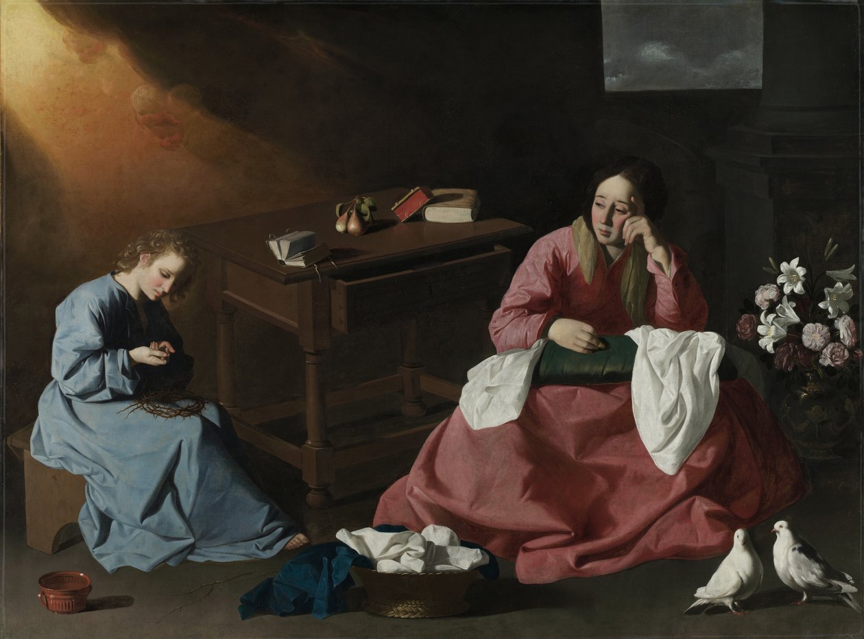 Kristus a Panna v domě v Nazaretu, kolem roku 1640 od Francisco de Zurbaran