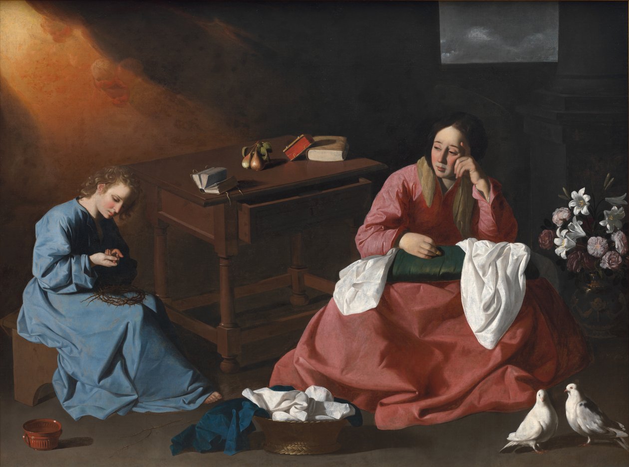 Kristus a Panna Maria v domě v Nazaretu, c. 1640. od Francisco de Zurbaran