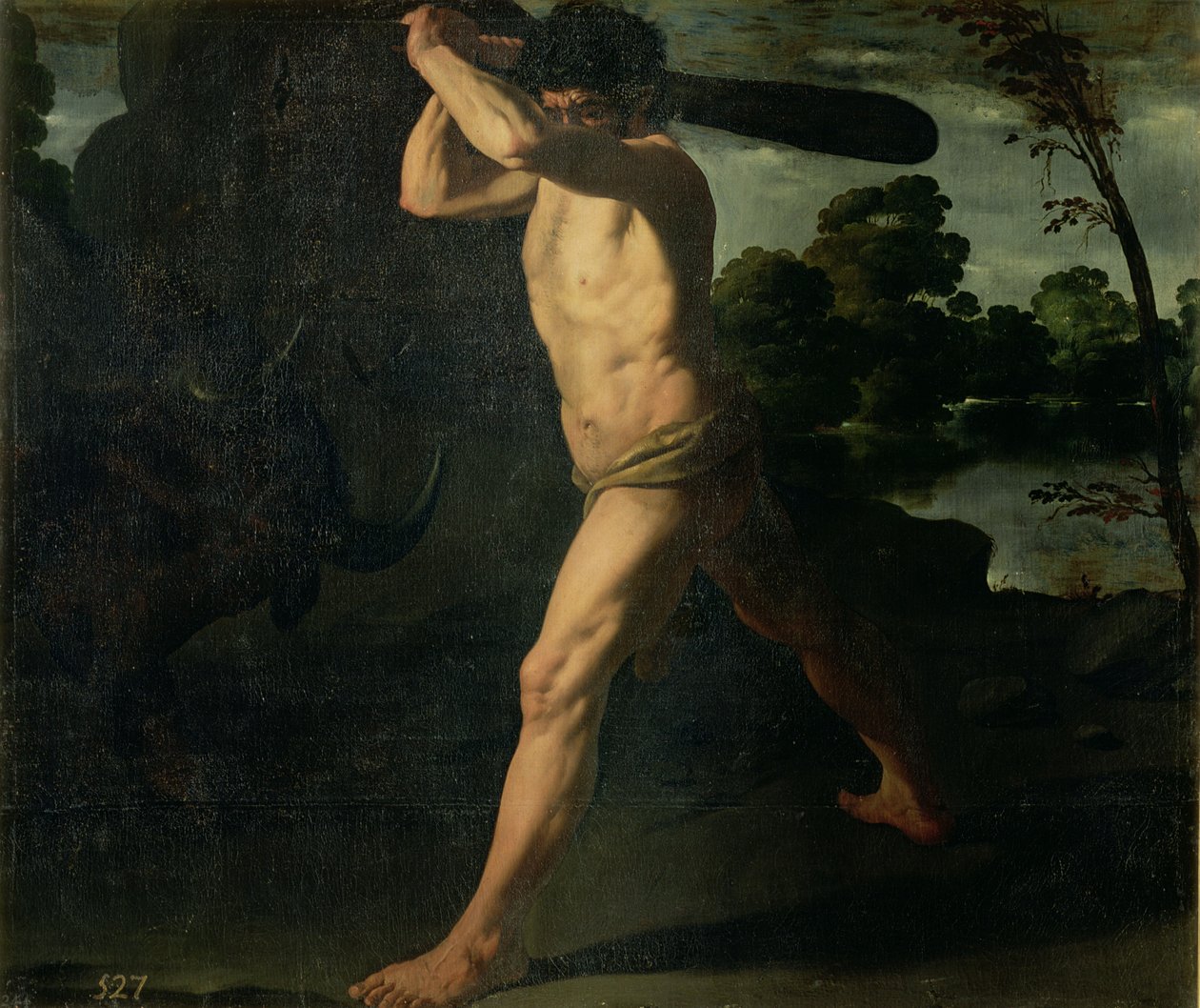 Herkules a krétský býk od Francisco de Zurbaran