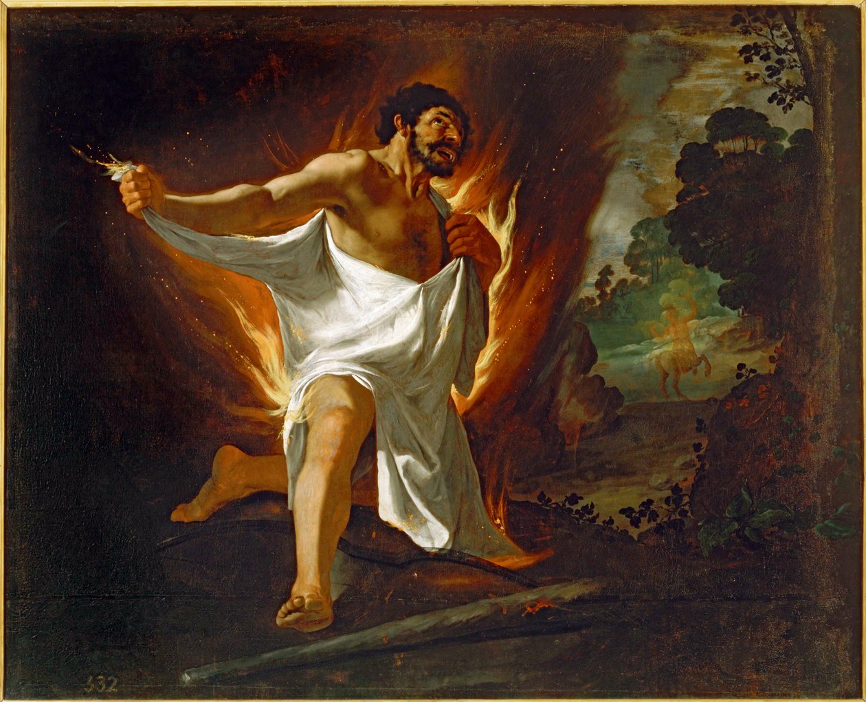 Herkules spálený košilí kentaura Nessa ... (olej na plátně) od Francisco de Zurbaran