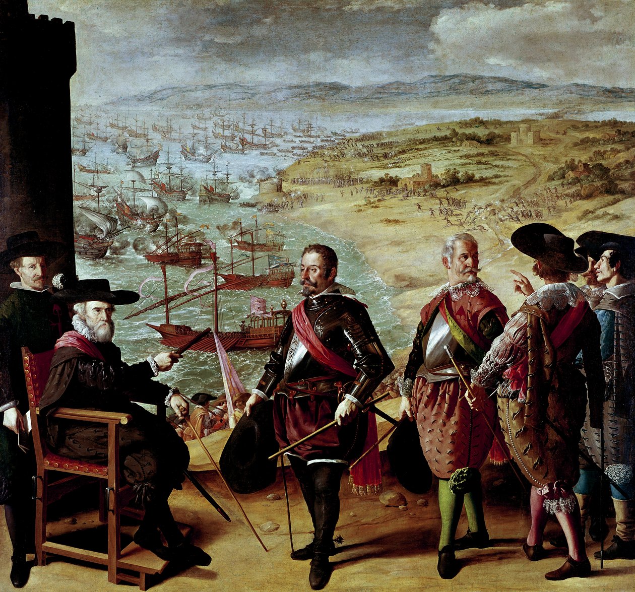 Malované bitvy o Buen Retiro: Obrana Cádizu před Brity v roce 1627 od Francisco de Zurbaran