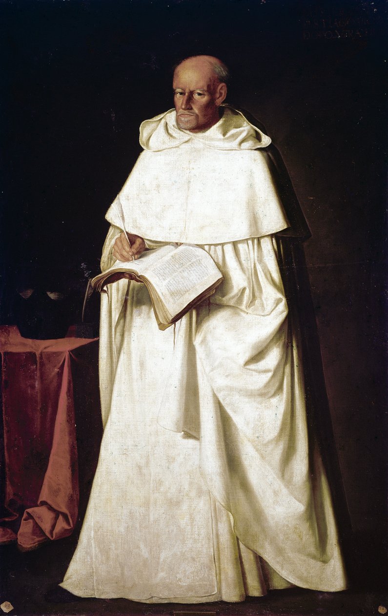 Maalauksia Merced Calzadan kirjastoon Sevillassa: pastori Hernando De Santiago od Francisco de Zurbaran