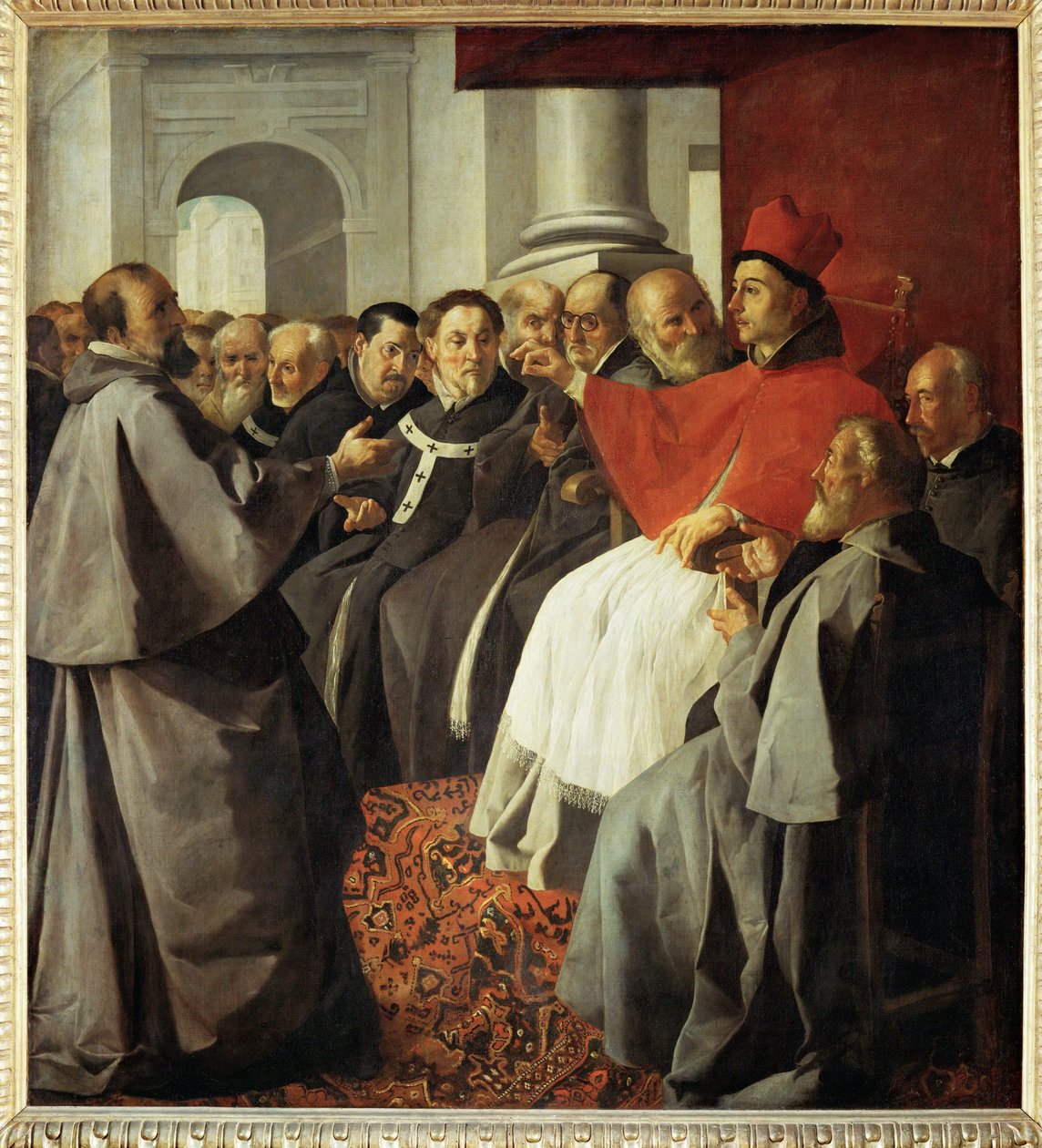 Svatý Bonaventura na Lyonském koncilu - Saint Bonaventura... od Francisco de Zurbaran