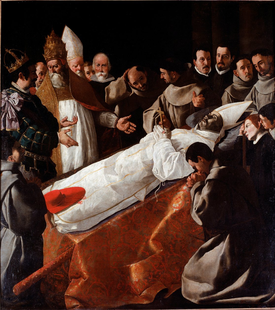 Tělo svatého Bonaventury ležící ve státě od Francisco de Zurbaran