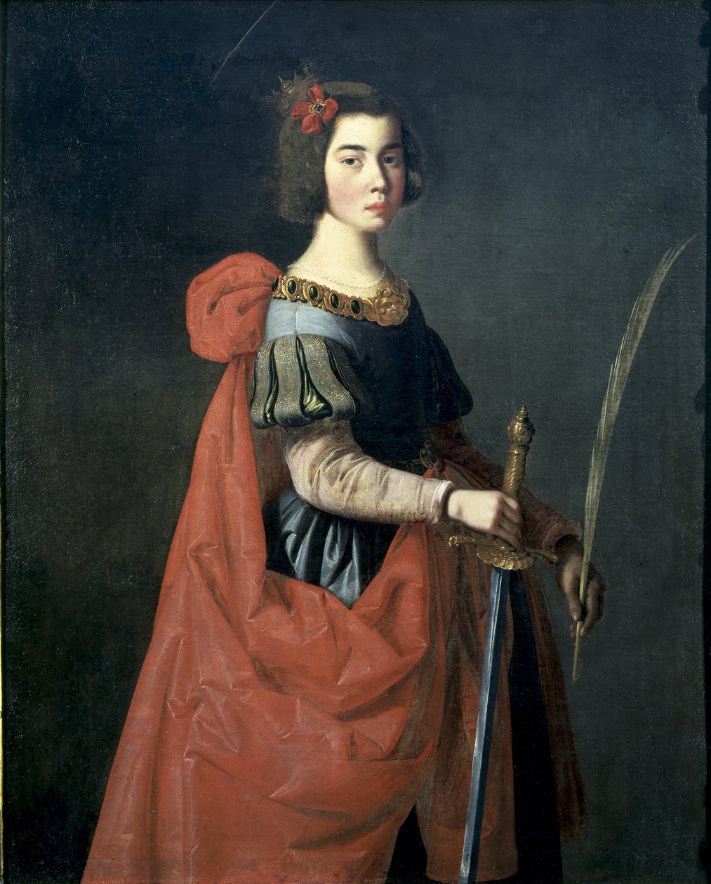 Svatá Kateřina Alexandrijská. C. 1636 (olej na plátně) od Francisco de Zurbaran
