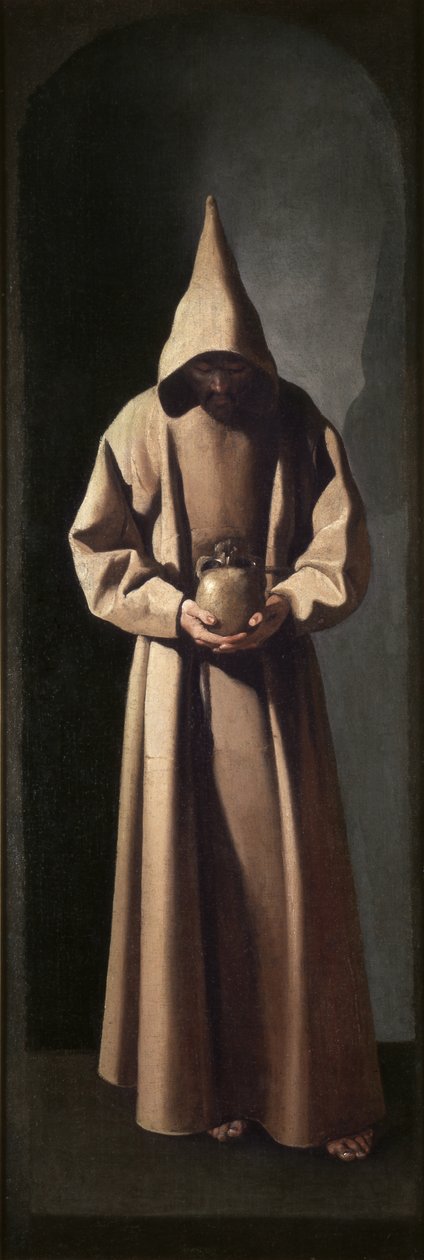 Svatý František rozjímá nad lebkou, asi 1635 (olej na plátně) od Francisco de Zurbaran