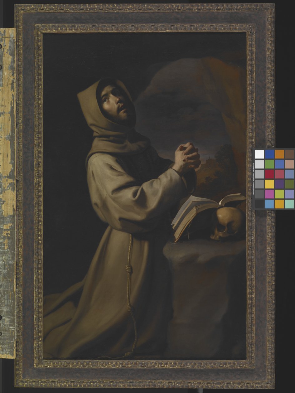 Svatý František v meditaci (olej na plátně) od Francisco de Zurbaran