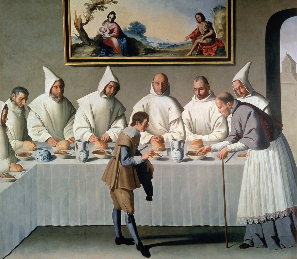 Svatý Hugh z Cluny (1024-1109) v refektáři kartuziánů, 1633 od Francisco de Zurbaran