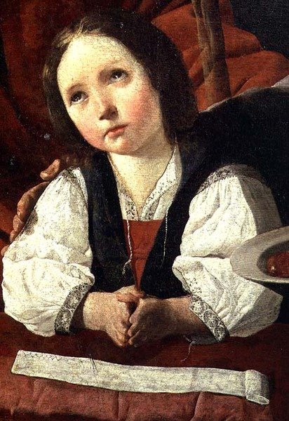 Svatá rodina, detail Ježíška od Francisco de Zurbaran