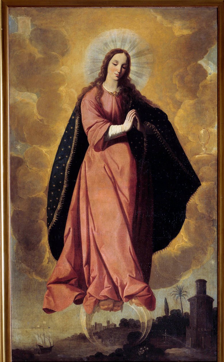 Immaculee Painting Design od Francisca de Zurbaran (1598-1664) Marchena ze 17. století. Kostel sv. Jana Křtitele od Francisco de Zurbaran
